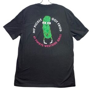 Pinkys Westside Grill Shirt Mens Large Pickle Spell Out Advertising Promo